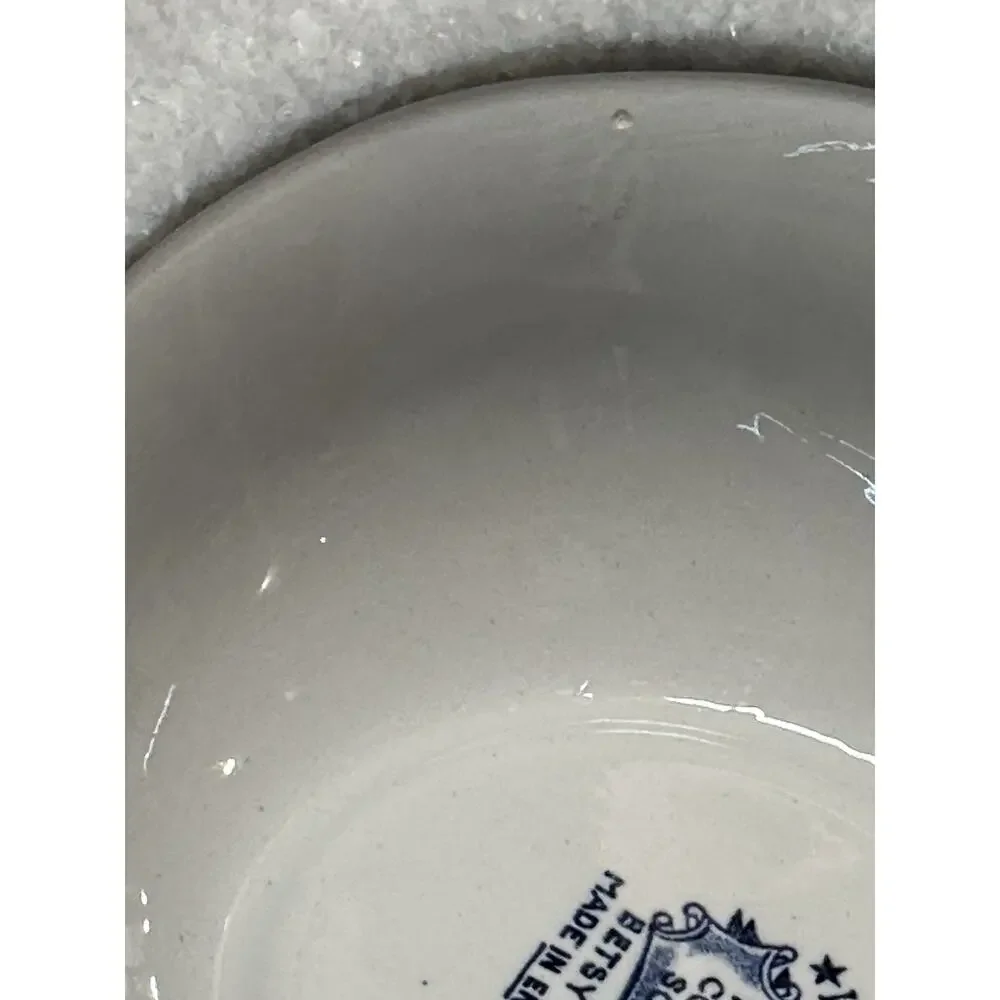 Vintage Blue White Colonial Scenes Bowl 5